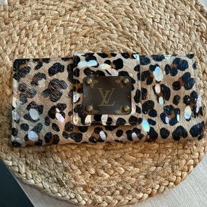 Womens hair on hide leather wallet/clutch